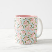 Elegante Rosen und Polka Dots Zweifarbige Tasse (VorderseiteRechts)
