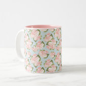Elegante Rosen und Polka Dots Zweifarbige Tasse (Vorderseite Links)