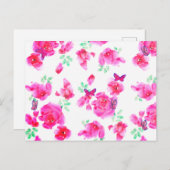 Elegante Rosen und Schmetterlinge Postkarte (Vorne/Hinten)
