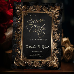 Elegante Rosen Vintage-Rahmen Gothic Save The Date