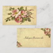 Elegante Rosen, Vintage Visitenkarte (Vorne/Hinten)