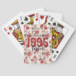 Elegante Rosenblume 90. Geburtstag Spielkarten