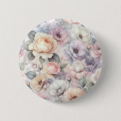 Elegante Rosenblüten Button (Vorderseite)
