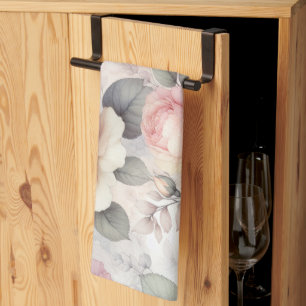 Elegante Rosenblüten Geschirrtuch