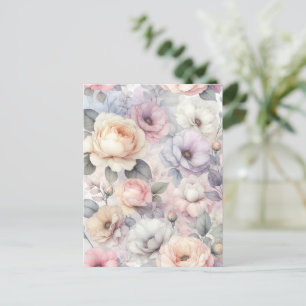 Elegante Rosenblüten Postkarte