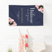Elegante Rosenblütenhochzeit Begrüßung Banner (Insitu)