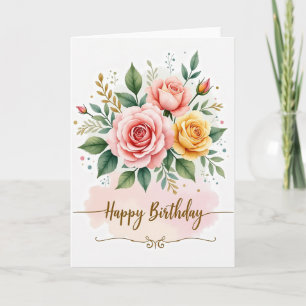Elegante Rosenbouquet-Karte Karte