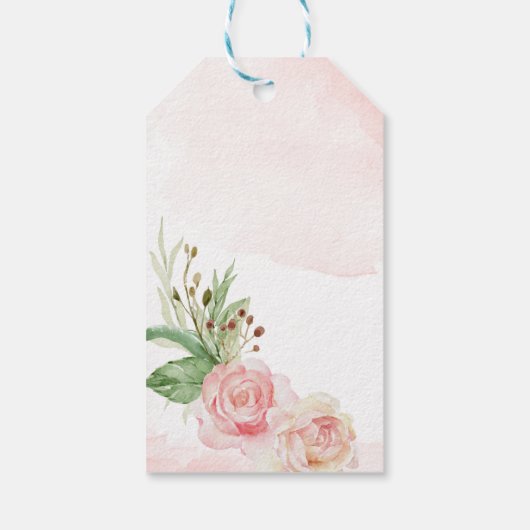 Elegante Rosendusche Geschenkanhänger (Rückseite)