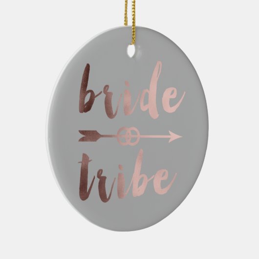 elegante Rosengoldbrautstammpfeil-Hochzeitsringe Keramik Ornament (Rechts)