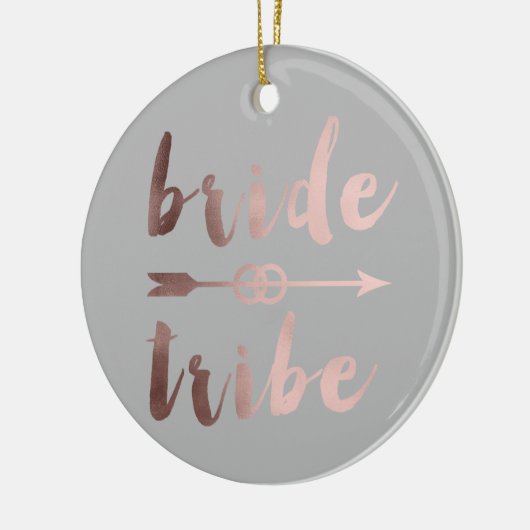 elegante Rosengoldbrautstammpfeil-Hochzeitsringe Keramik Ornament (Links)