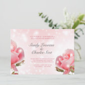 Elegante Rosenhochzeit Einladung (Stehend Vorderseite)