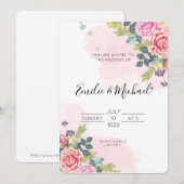 Elegante Rosenhochzeit Einladung (Vorne/Hinten)