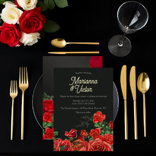 Elegante Rosenhochzeit-Folien-Einladung Folieneinladung