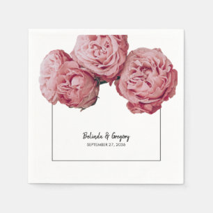 Elegante Rosenhochzeit Serviette