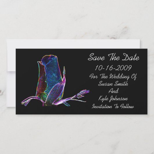 Elegante Rosenknospe Floral Wedding speichern das  Save The Date (Vorderseite)
