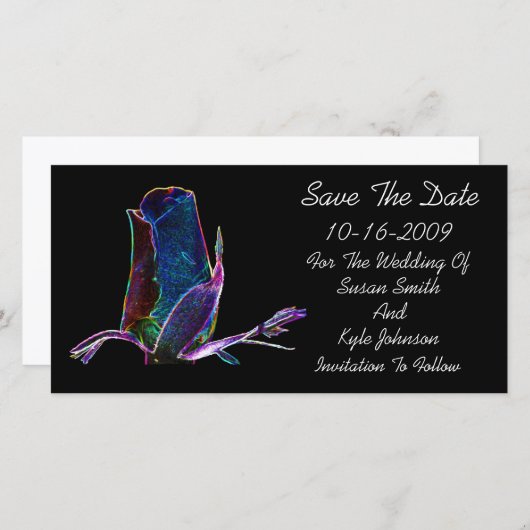 Elegante Rosenknospe Floral Wedding speichern das Save The Date (Vorne/Hinten)