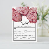 Elegante Rosenmahlzeiten für RSVP-Karten RSVP Karte (Stehend Vorderseite)