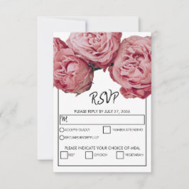 Elegante Rosenmahlzeiten für RSVP-Karten RSVP Karte