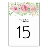 Elegante Rosenrosen-Tischnummer Tischnummer (Rückseite)