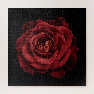 Elegante Rosensammlung auf Schwarz Puzzle