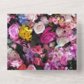 Elegante Rosenstrahlen Blume Sommerblumenhochzeit All In One Einladung (Rückseite)