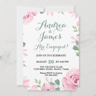 Elegante Roses Engagement Partei Einladung