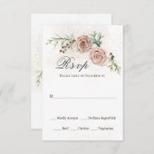 Elegante Roses Vintage Wedding RSVP Card (Vorne/Hinten)