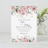 Elegante Roses Wedding Party Einladung (Stehend Vorderseite)