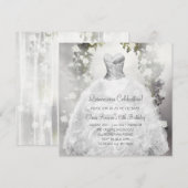 Elegante Roses White Quinceanera Einladungen (Vorne/Hinten)