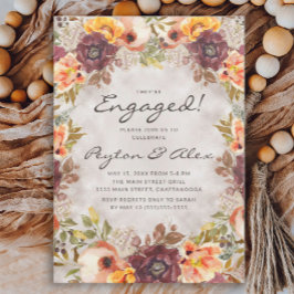 Elegante Rost Orange Herbst Engagement Partei Einladung