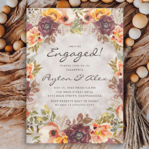 Elegante Rost Orange Herbst Engagement Partei Einladung