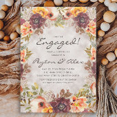 Elegante Rost Orange Herbst Engagement Partei Einladung