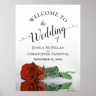 Elegante Rost Orange Rose Stilvolle Hochzeit Willk Poster