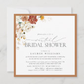 Elegante Rost Orange Wasserfarbe Virtual Dusche In Einladung (Vorderseite)