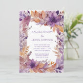 Elegante Rost-Purple-Blumen Einladung zur Hochzeit