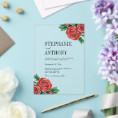 Elegante Rost- und Sage-Rose Hochzeit Acryleinladungen (In Situ (Hochzeit))