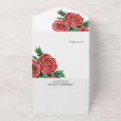 Elegante Rost- und Sage-Rose Hochzeit All In One Einladung (Außenbereich)