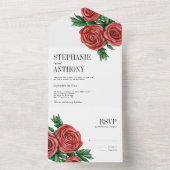 Elegante Rost- und Sage-Rose Hochzeit All In One Einladung (Innen Boden)