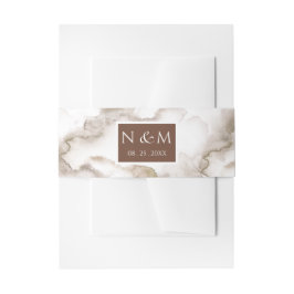 Elegante Rost Wasserfarbe Mit Monogramm Hochzeit Einladungsbanderole