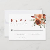 Elegante Rostfarben-Blumenhochzeit RSVP (Vorderseite)
