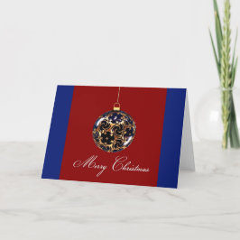 Elegante Rot/Blau Weihnachtsausstellung Grußkarte Feiertagskarte