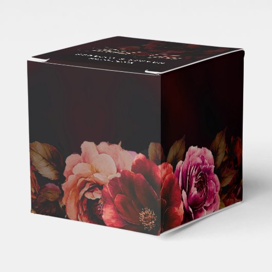 Elegante Rot Blumen Hochzeit gotisch romantisch Geschenkschachtel (Vorderseite)