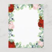 Elegante Rot Blush Rose Grüne Hochzeit Einladung (Rückseite)