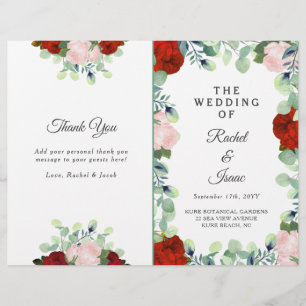 Elegante Rot Blush Rose Grüne Hochzeit geklappt