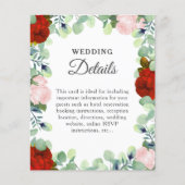 Elegante Rot Blush Rose Grüne Hochzeitsstimmung (Vorderseite)