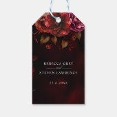 Elegante Rot Blütenblüte Hochzeitsromantik Geschenkanhänger (Rückseite)