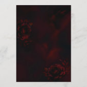 Elegante Rot-Blütenblüte Hochzeitsstimmung Menükarte (Rückseite)