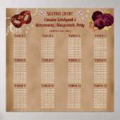 Elegante Rot-Englisch-Rose, Masquerade Quinceañera Poster (Vorne)