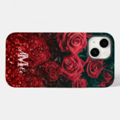 Elegante Rot-Glitzer-Blume kaufen iPhone 14 Hüllen (Rückseite (Horizontal))