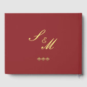 Elegante Rot-Gold-Hochzeit Gästebuch (Rückseite)
